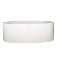 Rodin 72" Free Standing Acrylic Air Tub with Center Drain, Drain Assembly, and Overflow