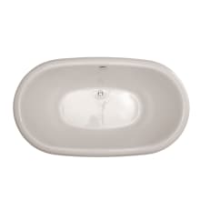 Marissa 70" Drop In Acrylic Soaking Tub with Center Drain, Drain Assembly, and Overflow