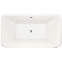 Natasha 66" Drop In Acrylic Air Tub with Center Drain, Drain Assembly, and Overflow