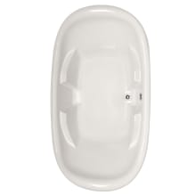 Natalie 78" Drop In Acrylic Air Tub with Center Drain, Drain Assembly, and Overflow