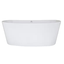Newbury 62" Free Standing Hydroluxe SS Air Tub with Center Drain, Drain Assembly, and Overflow