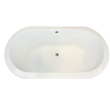 Palmer 66" Drop In Acrylic Air Tub with Center Drain, Drain Assembly, and Overflow