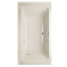 Rachael 66" Drop In Acrylic Air / Whirlpool Tub with Center Drain, Drain Assembly, and Overflow