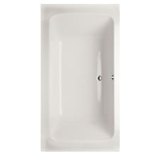 Rachael 66" Drop In Acrylic Air Tub with Center Drain, Drain Assembly, and Overflow