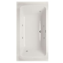 Rachael 66" Drop In Acrylic Whirlpool Tub with Center Drain, Drain Assembly, and Overflow