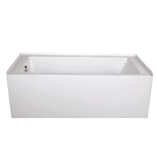 Shannon 60" Three Wall Alcove Acrylic Air Tub with Right Drain, and Overflow