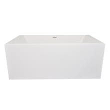 Slate 60" Free Standing Hydroluxe SS Soaking Tub with Center Drain, Drain Assembly, and Overflow