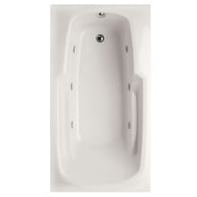 Solo 54" Drop In Acrylic Air / Whirlpool Tub with Reversible Drain, Drain Assembly, and Overflow
