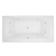 Stella 70" Drop In Acrylic Air / Whirlpool Tub with Center Drain, Drain Assembly, and Overflow