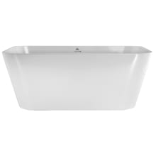 Summerlin 57" Free Standing Hydroluxe SS Air Tub with Center Drain, Drain Assembly, and Overflow