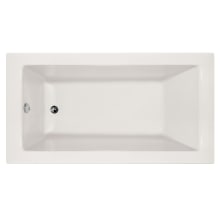 Sydney 60" Three Wall Alcove Acrylic Soaking Tub with Left Drain, Drain Assembly, and Overflow