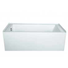 Three Wall Alcove Acrylic Soaking Tub with Drain