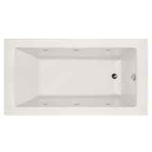 Sydney 60" Three Wall Alcove Acrylic Air / Whirlpool Tub with Right Drain, Drain Assembly, and Overflow