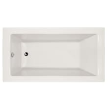 Sydney 72" Three Wall Alcove Acrylic Soaking Tub with Left Drain, Drain Assembly, and Overflow