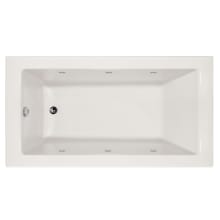 Sydney 72" Three Wall Alcove Acrylic Air / Whirlpool Tub with Left Drain, Drain Assembly, and Overflow