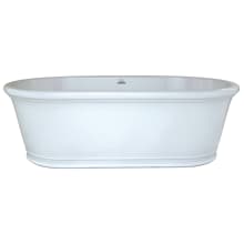 Tribeca 68" Free Standing Hydroluxe SS Air Tub with Center Drain, Drain Assembly, and Overflow