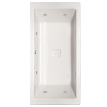 Versailles 66" Drop In Acrylic Air / Whirlpool Tub with Center Drain, Drain Assembly, and Overflow