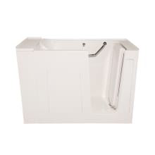 Walk-In 52" Three Wall Alcove Gel Coat Air / Whirlpool Tub with Left Drain, Drain Assembly, and Overflow