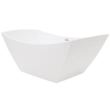 Denali 68" Free Standing Hydroluxe SS Soaking Tub with Center Drain, Drain Assembly, and Overflow