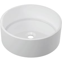 Calma 16-3/4" Circular Cast Marble Composite Vessel Bathroom Sink
