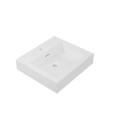 Calma 17-3/4" Rectangular Cast Marble Composite Vessel Bathroom Sink with 1 Faucet Holes at 1" Centers