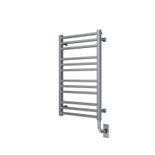 Tuzio Avento 23-1/2" W x 31" H Hydronic Steel Towel Warmer - Valve Set and Installation Kit Not Included