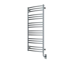 Tuzio Laveno 23-1/2" W x 47-1/2" H Hydronic Steel Towel Warmer - Valve Set and Installation Kit Not Included