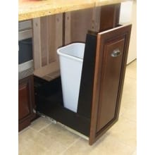 Bottom Mount Single Bin Panel Ready Trash Can with Full Extension Slides for 12 Inch Cabinets - 40 Quart Capacity