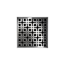 4" x 4" KD 4 Center Drain Kit with Link Pattern Decorative Plate and 2" Throat