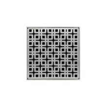 5" x 5" KD 5 Center Drain Kit with Link Pattern Decorative Plate and 2" Throat