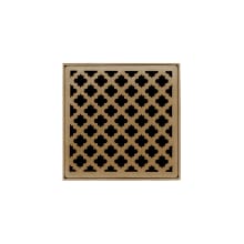 4" x 4" Center Drain Kit with Moor Pattern Decorative Plate and 2" Throat for MD 4