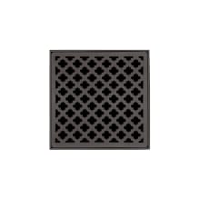 5" x 5" Center Drain Strainer with Moor Pattern Decorative Plate, and 2" Throat for MD 5