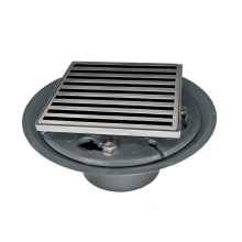 Lines Center Drain 4" Drain Kit with Grate Assembly, PVC Clamp Down Drain, and Lift-Out Key