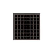 5" x 5" Center Drain Strainer with Squares Pattern Decorative Plate, and 2" Throat for QD 5