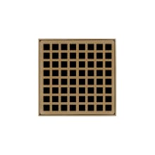 5" x 5" Center Drain with Squares Pattern Decorative Plate and 2" Throat for QD 5