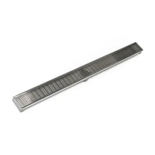 48" Site Sizable Low Profile Linear Drain S-PVC Complete Kit with 2-1/2" Wedge Wire Grate