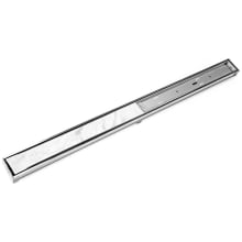 48" Site Sizable Stainless Steel Low Profile Linear Drain Kit with 2-1/2" Tile Insert Frame – Includes PVC Channel, Stop Ends, and Outlet Assembly