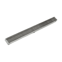 Site Sizeable 36" Long x 3" Wide Drain Kit with Grate, PVC Channel, Stop Ends, and Outlet Assembly