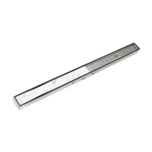 40" Site Sizable Linear Drain S-Stainless Steel Complete Kit with Tile Insert Frame