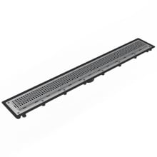 32" Complete Universal Infinity Drain Linear Drain Kit with ABS Channel and Square Pattern Grate