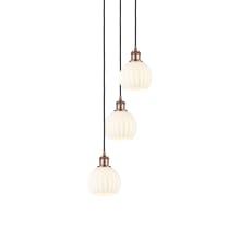 White Venetian 3 Light 13" Wide Suspension Multi Light Pendant