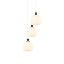 White Venetian 3 Light 15" Wide Suspension Multi Light Pendant