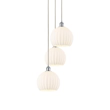 White Venetian 3 Light 17" Wide Suspension Multi Light Pendant