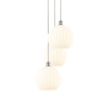 White Venetian 3 Light 19" Wide Suspension Multi Light Pendant