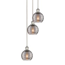 Athens Deco Swirl 3 Light 12" Wide Multi Light Pendant