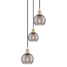 Athens Deco Swirl 3 Light 12" Wide Multi Light Pendant