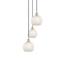 White Mouchette 3 Light 15" Wide Suspension Multi Light Pendant