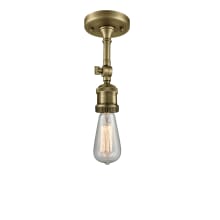 Bare Bulb Single Light 5" Wide Semi-Flush Ceiling Fixture