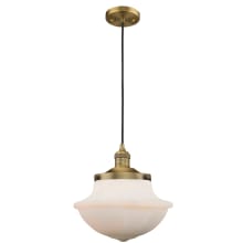 Oxford School House Single Light 12" Wide Pendant