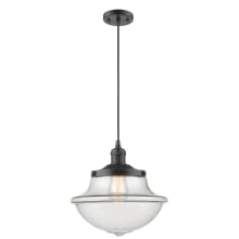 Oxford School House Single Light 12" Wide Pendant